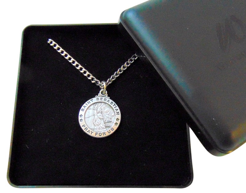 Westman Works Saint Sebastian Pewter Medal Gift Boxed Set with Holy Card Made in The USA - Image 4